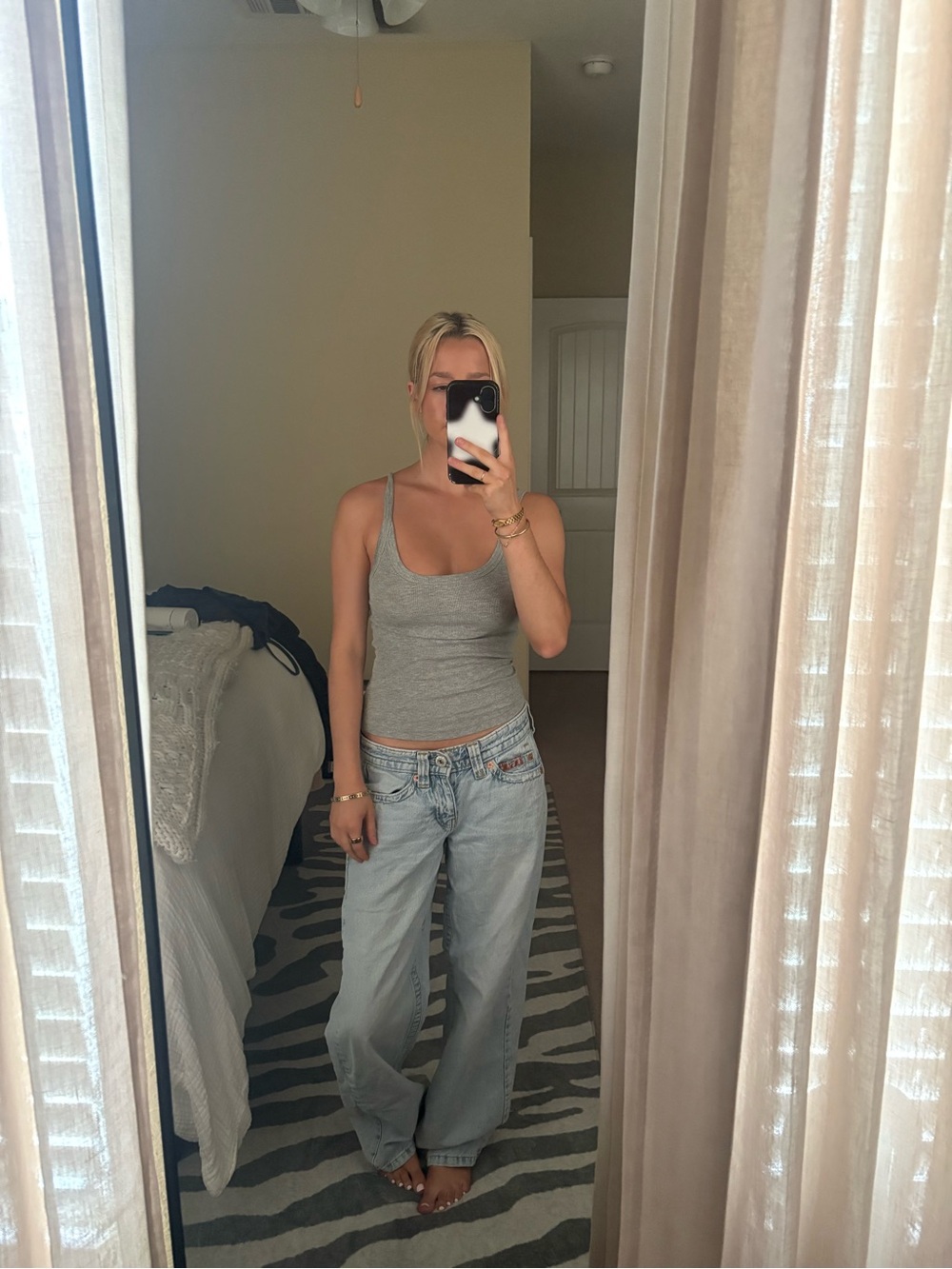 Olivaceous Gray Ribbed Scoop Neck Tank
